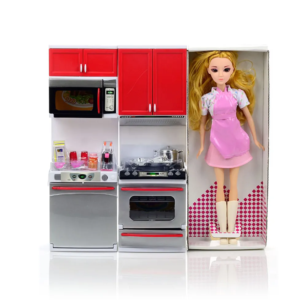 DOLLY TOY Набор мебели “Чудесная хозяюшка“ (кукла, кухон. ганитур, аксесс.)