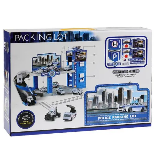 Парковка полиция с 3-мя машинками,вертолетом и аксесс.