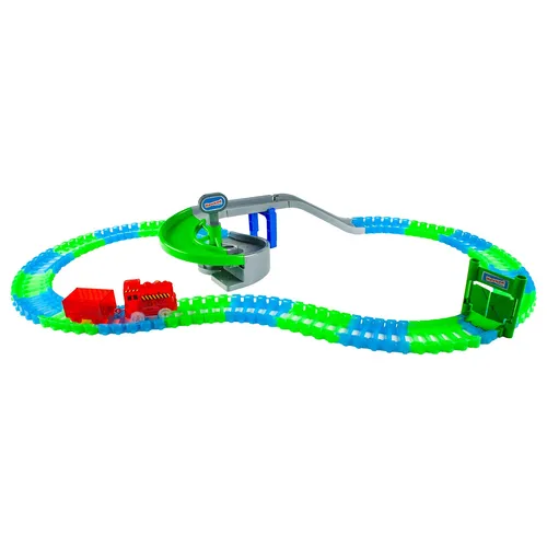 1toy гибкий трек “Ночной Экспресс“, подъем/спуск, паровоз со светом, 115 дет, дорога светится в темн