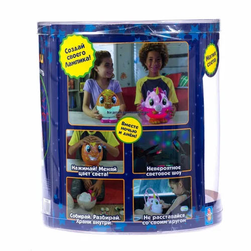 1 TOY Лампики попугай, свет, съёмная ручка, 15х17х 26 см., 6 элементов для сборки персонажа,