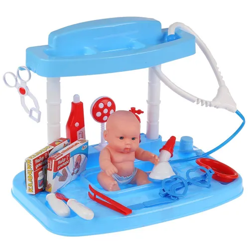 Набор доктора в чемодане с пупсом, 19 предметов в русс. кор. ТМ “Играем вместе“