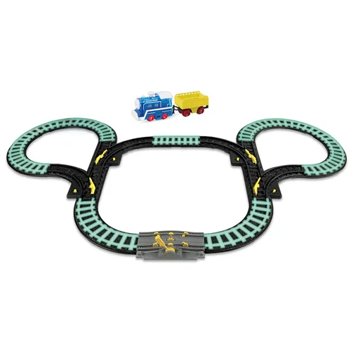 Игровой набор Серебряный путь “Свечение в ночи: Паровозик с тележкой“ (ж/д 373 см, свет. в темн., св