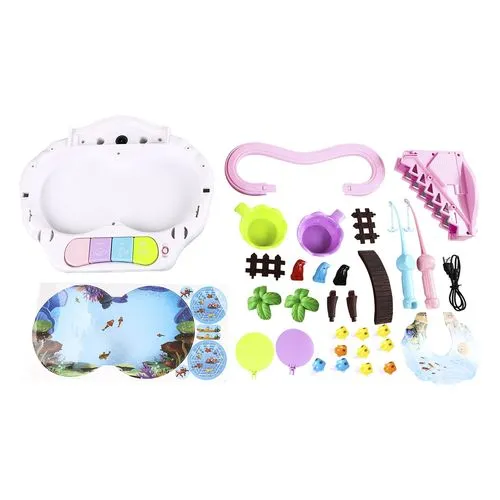 Игровой набор CHANG XING TOYS “Океанариум с горками“ (84 см, пингвины, рыбки, подвиж., удочка, музык