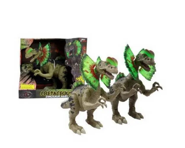 Динозавр Дилофозавр, световые и звуковые эффекты.