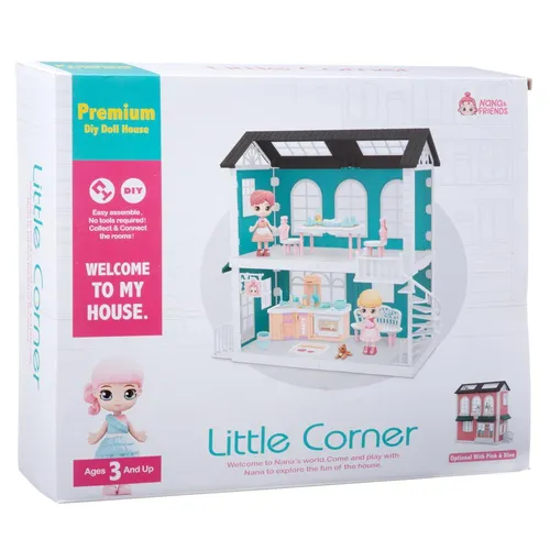 Модульный домик (собери сам), 4 секции. Мини-куколки на кухне и в столовой, в наборе с аксессуарами