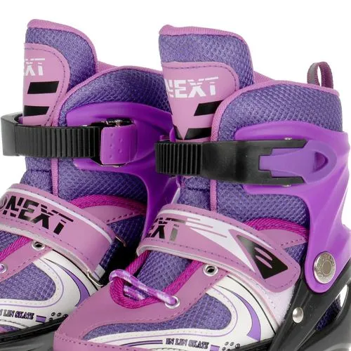 Ролики NEXT раздв., PVC, алюм. рама,переднее колесо со светом р. 29-32