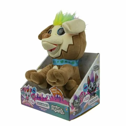 1TOY RoboPets Собака Боуи плюш.  интерактивный 20 см , открывает рот, поднимает уши, 