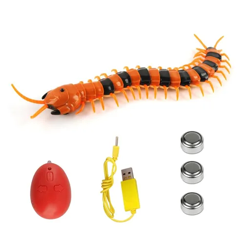 Интерактивные насекомые и пресмыкающиеся. Сколопендра, ИК управление, с зарядным устройством