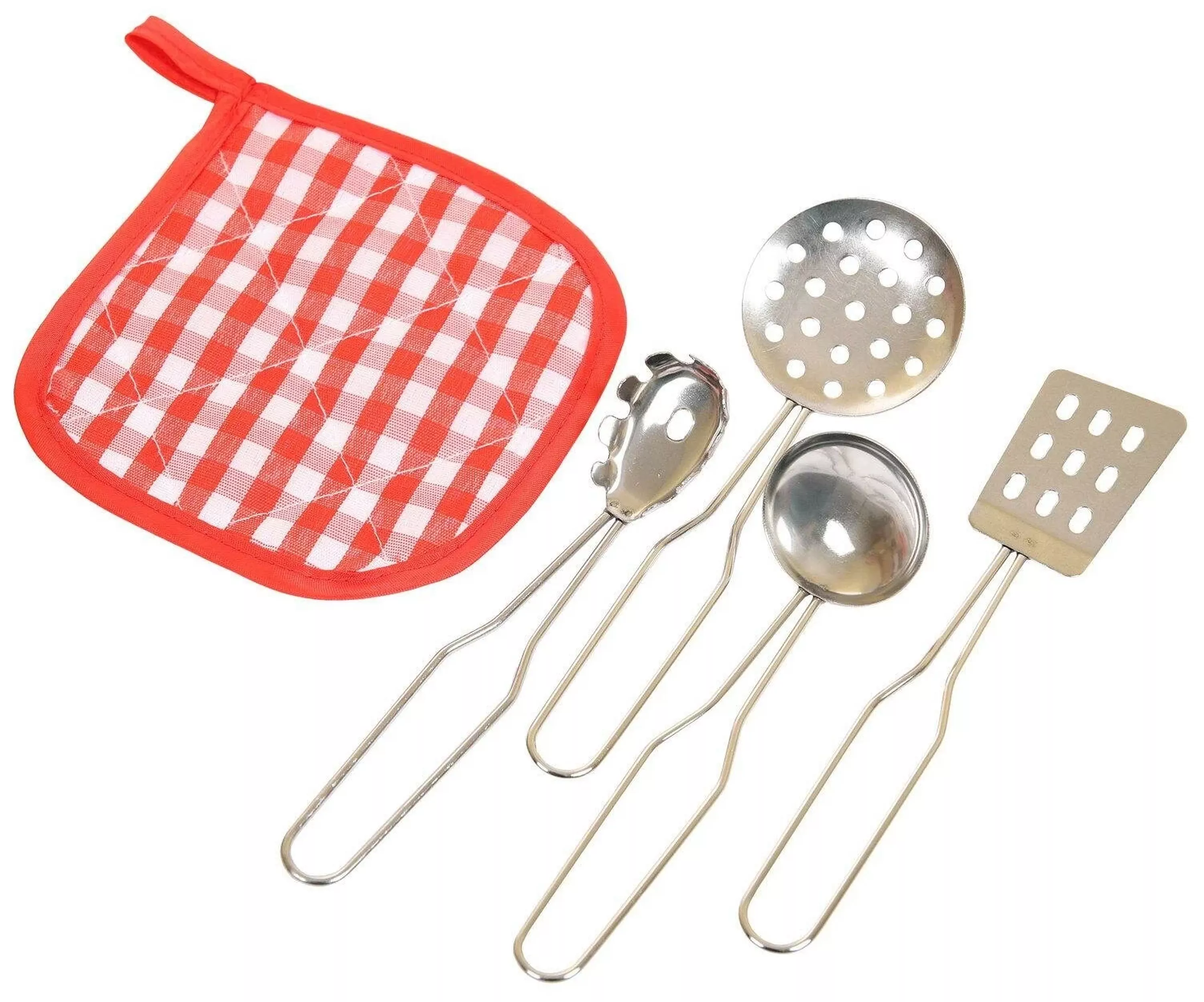 Посуда металлическая (разноцветная), в наборе 12 предметов,