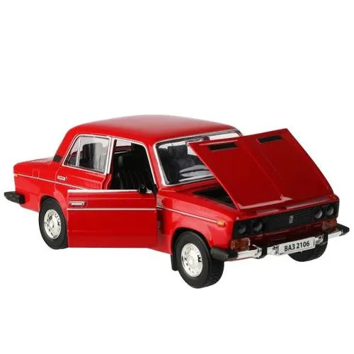321988   Машина металл свет-звук LADA 2106, 18,5 см, дв., кап., баг.,инер.,крас.,кор. 