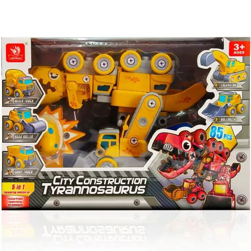 Игровой набор-конструктор Erchaoxi “Диноробот-строитель 5 в 1“ (30,5х24х18 см, отвёртка,)