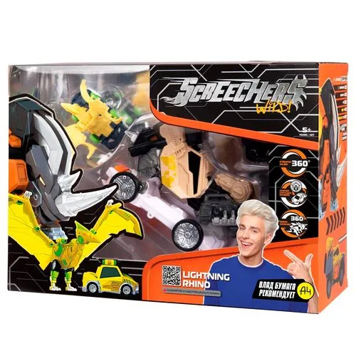 Screechers Wild Игровой набор Лайтнинг Райно L3.