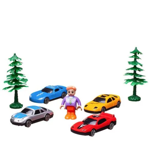 Железная дорога с ландшафтным дизайном, не менее 80 деталей