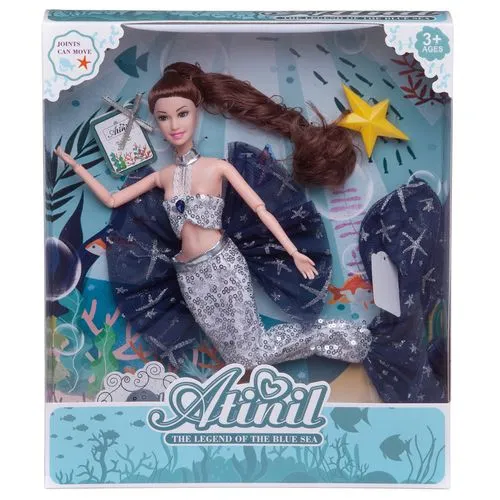 Кукла “Atinil (Атинил). Русалочка“ серебристый костюм, с аксессуарами, 28см