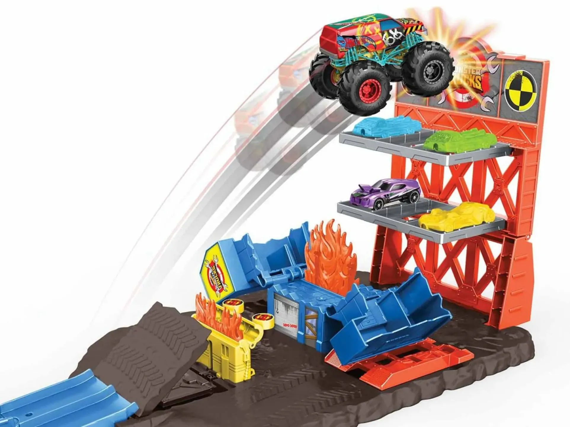 Hot Wheels Монстр-трак Автотрек Взрывная станция