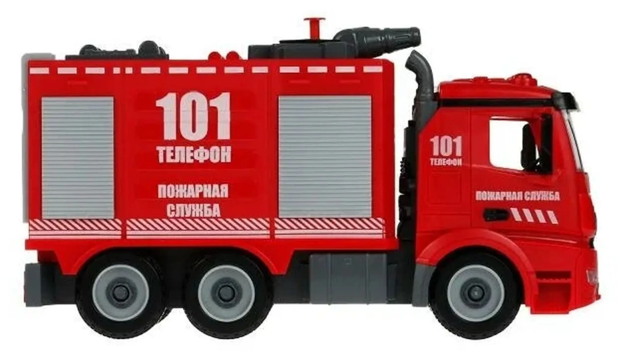 Машина пластик свет-звук Пожарная 28 см, стреляет водой, инер. кор. Технопарк