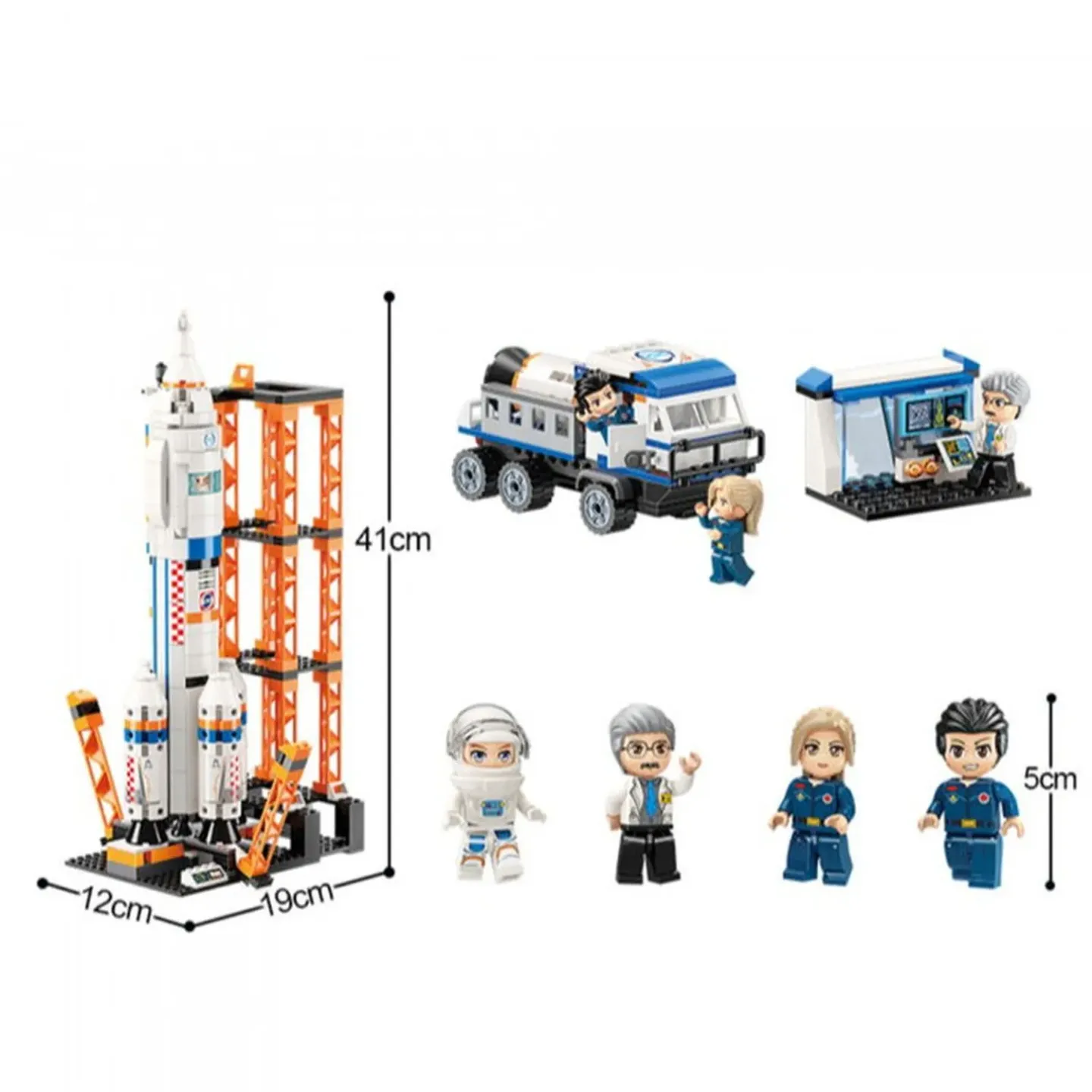 Конструктор пласт. космос техника с фигурками, в ассорт., 632дет.