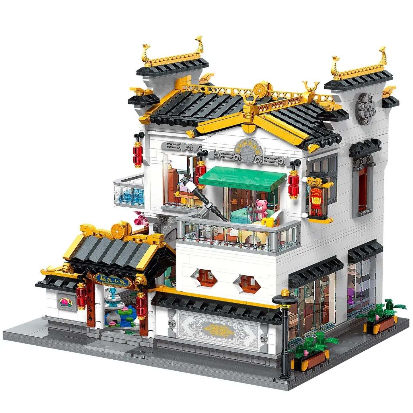 Конструктор QMAN “Китайский квартал: Дом в восточном стиле“ (2826 дет., 4 фигурки, свет) 