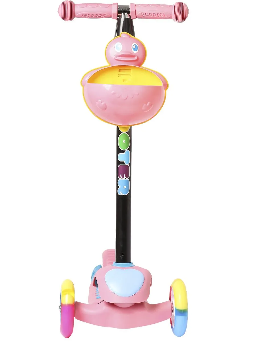 Самокат 3-х колесный “Уточка“ (кол.11/9,6см, PU,регулир. руль) 