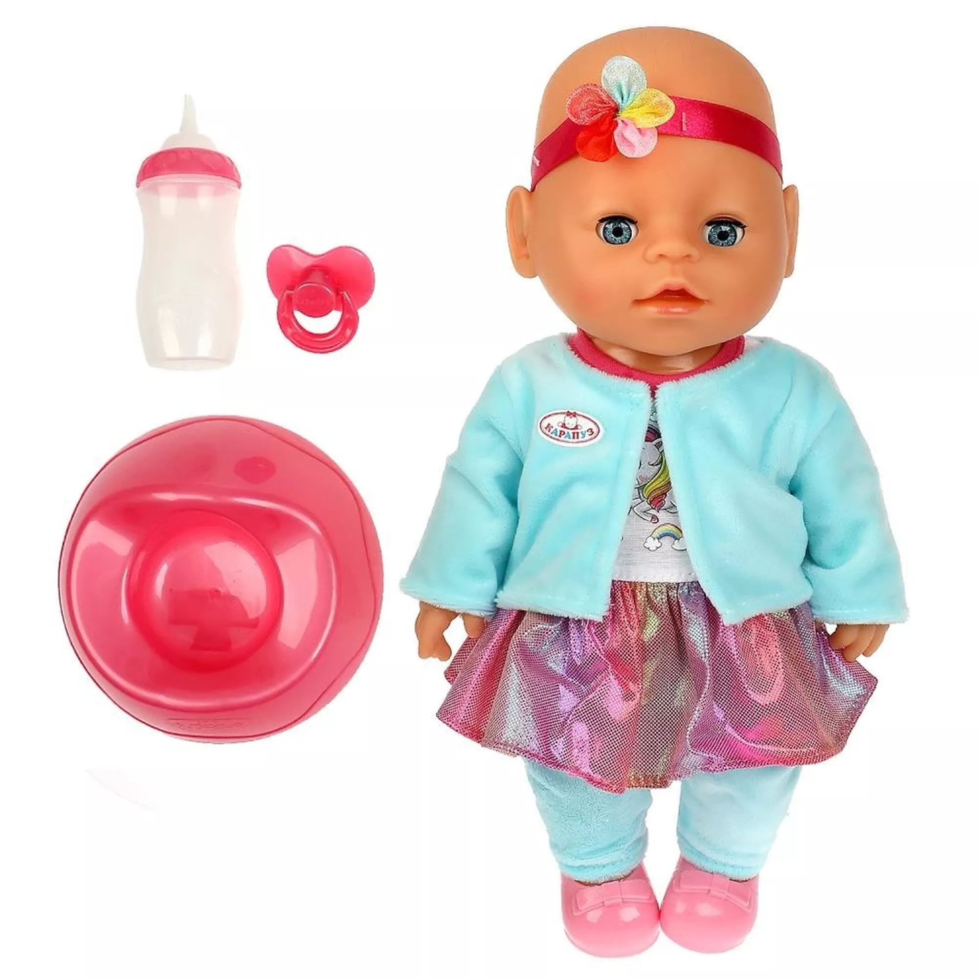 Пупс озвуч Чуковский К. 30см, пьет, писает, закр. глазки, 4акс 