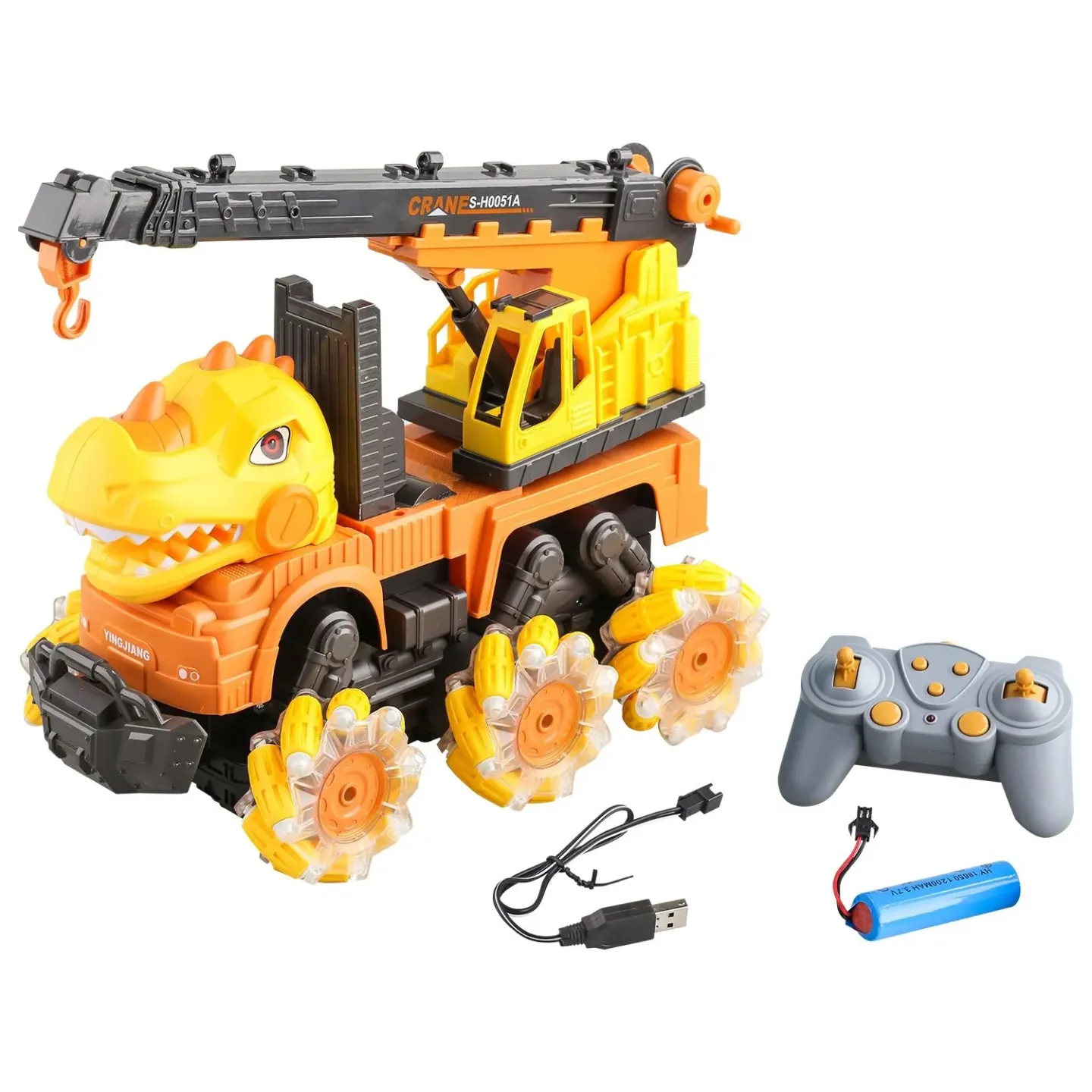 Автомобиль р/у “Диномобиль: Строительный кран“ (33 см,  8 каналов, свет, звук, аккум.)