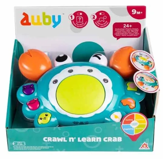 Auby Развивающая игрушка Ползающий краб 2-в-1, свет и звук
