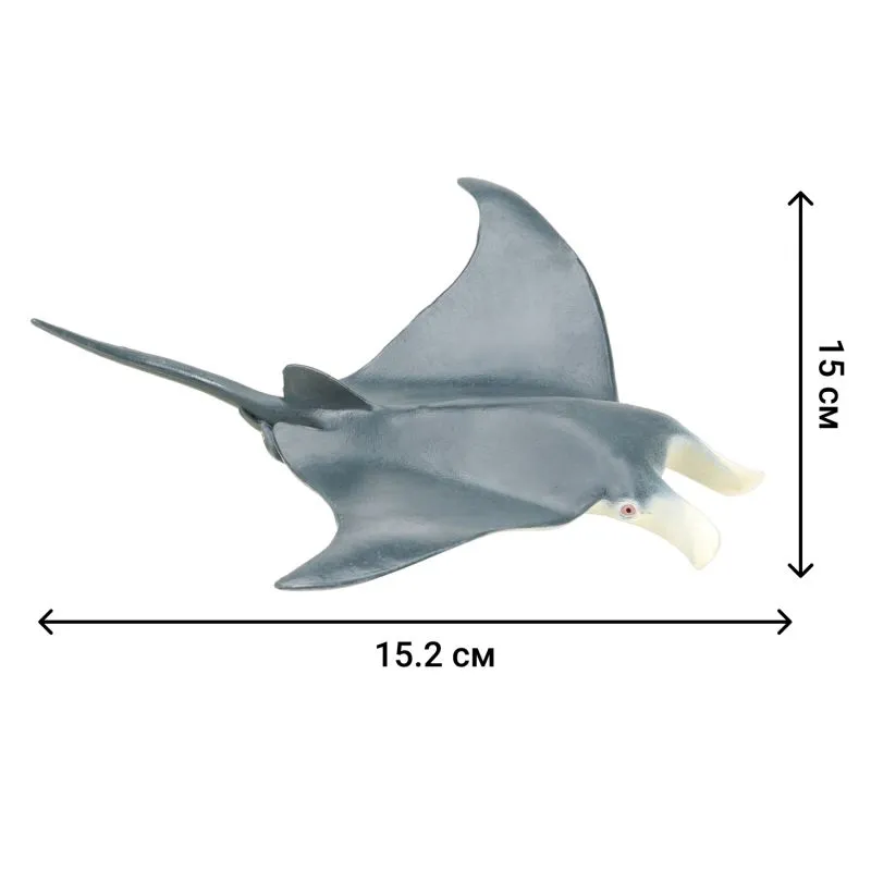 Фигурки игрушки серии “Мир морских животных“: Манта, нарвал, морж, рыба-пила, акула-зебра