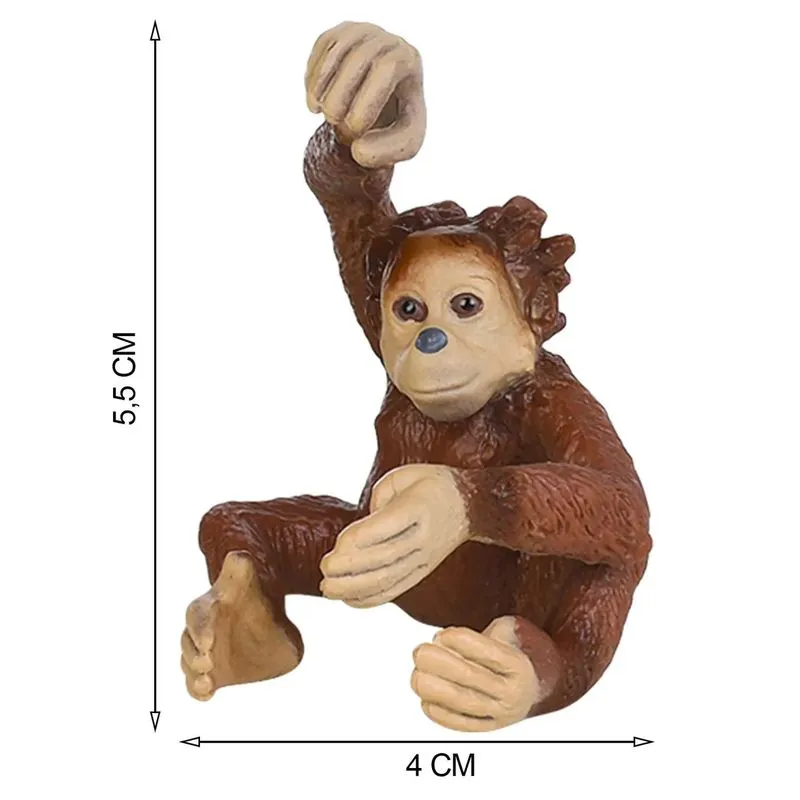 Набор фигурок животных серии “Мир диких животных“: енот, рысь, орангутан с детенышем