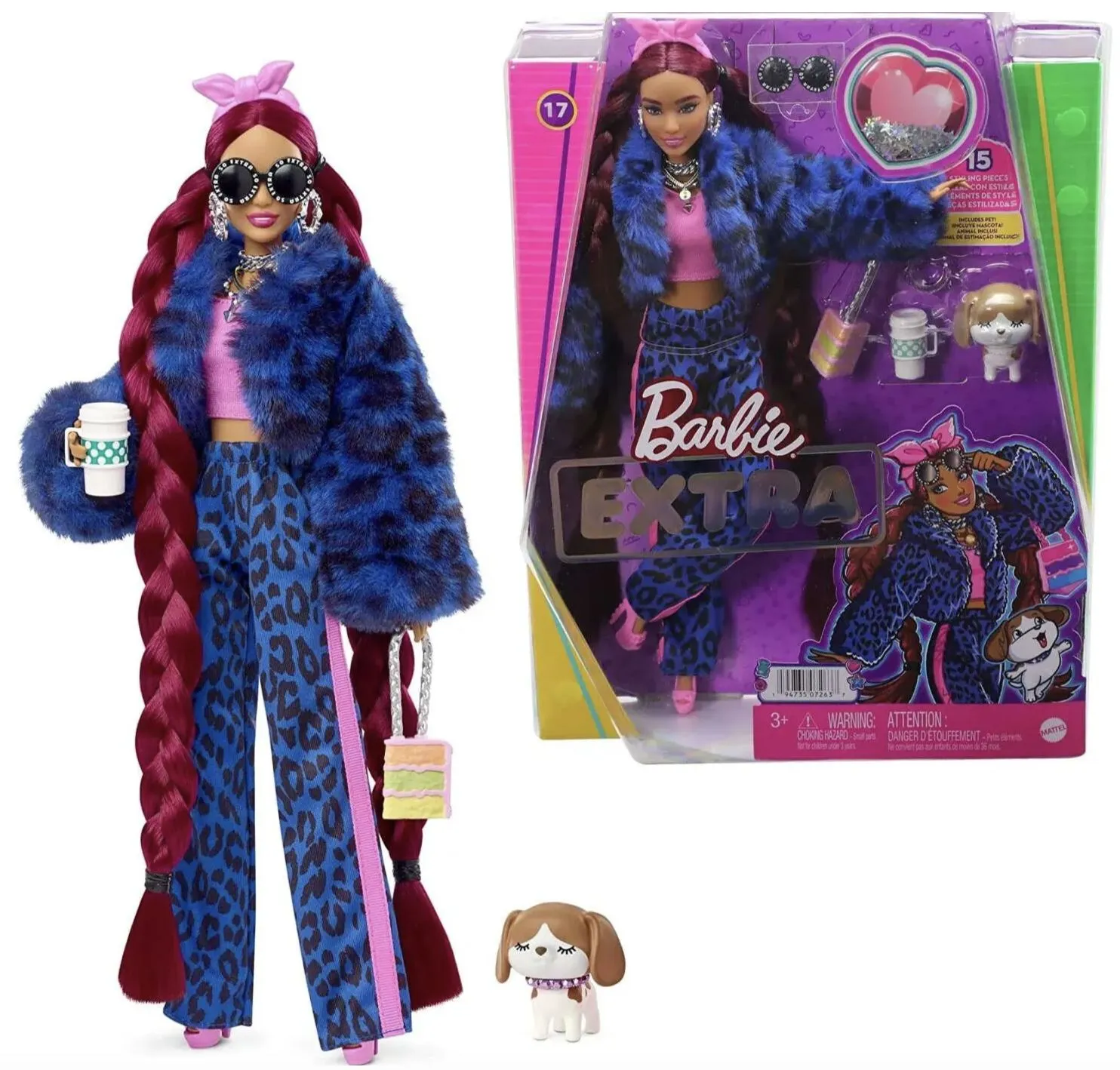 Barbie Экстра - Кукла в синем леопарде