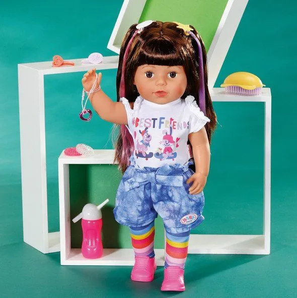 BABY born Интерактивная кукла Сестричка Брюнетка 43 см