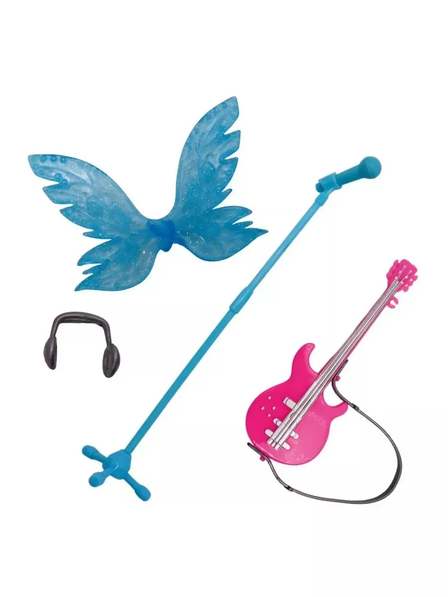 Шарнирная кукла Winx Club “Rock“ Блум с крыльями и аксессуарами (4 шт.), 24 см.