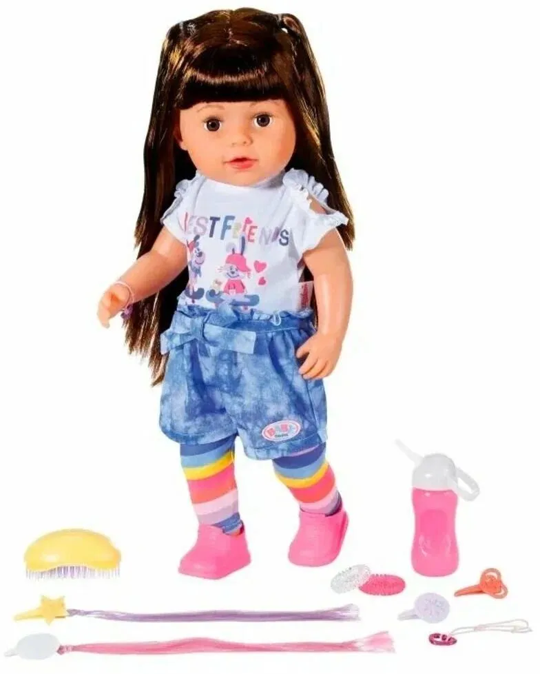BABY born Интерактивная кукла Cестричка Брюнетка 43 см