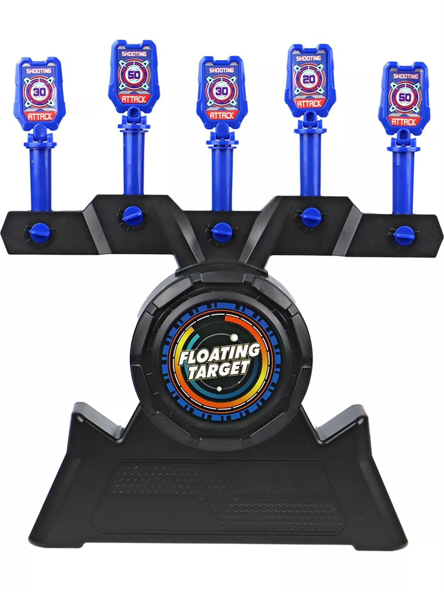 Воздушный тир (2 бластера,10 патрон.,мишень,10мячик.,USB шнур)4*AA не в к-те,34х8х26см