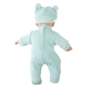 Пупс в голубом комбинезоне 28 см,с шапочкой и накидкой