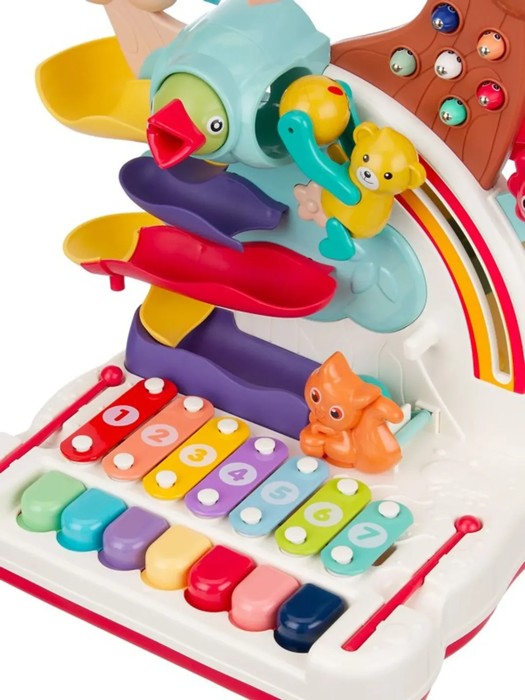 Развивающий игровой центр, лабиринт, ксилофон, сова-неваляшка, птичка, червячки, машинка