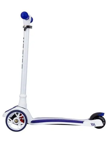 Самокат четырехколесный, колеса PU, светящиеся, подшипники ABEC-7, цвет: сине-белый