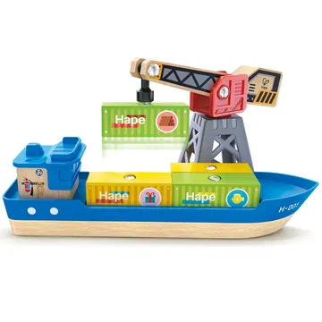 Игровой набор «У моря», Грузовой корабль и подъемный кран 