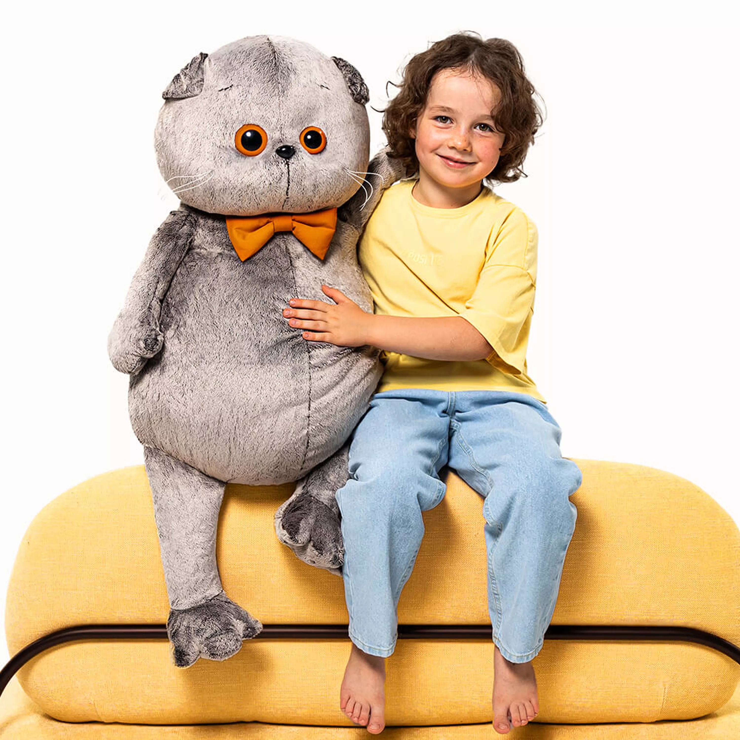 BUDI BASA Кот Басик с бархатным бантом 60 см