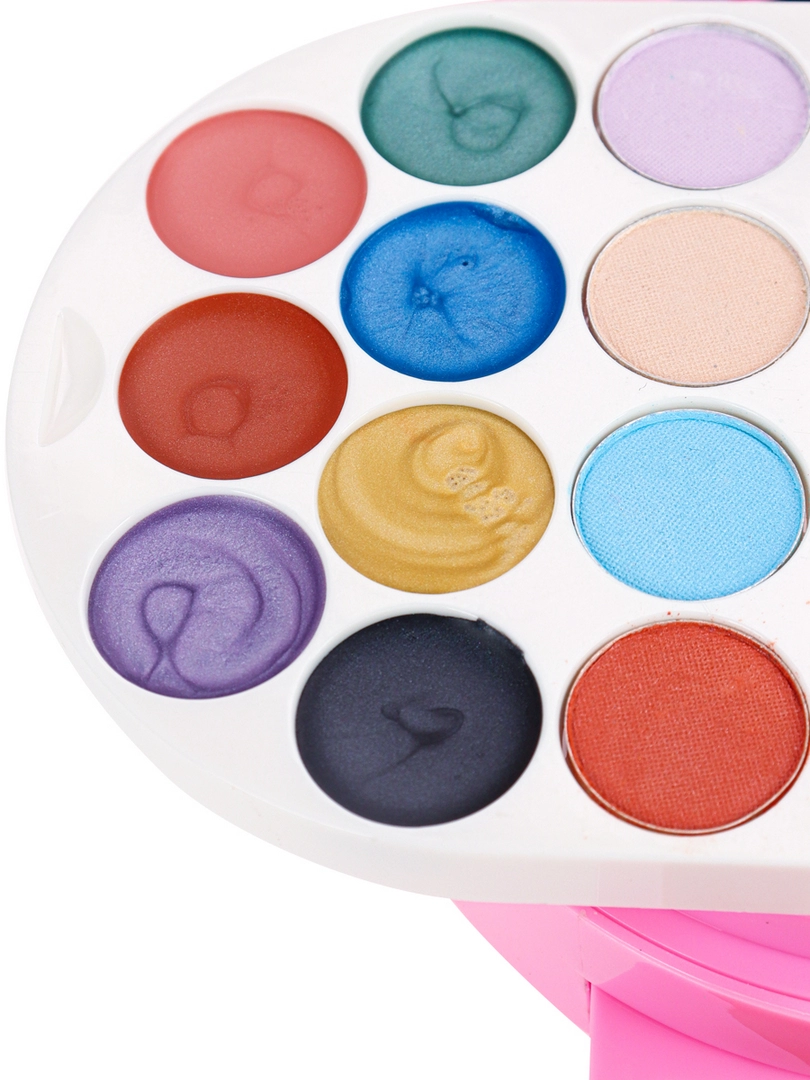 Набор детской косметики“Шкатулка модницы“(тени,румяна,блески,помада,лак,апплик.)