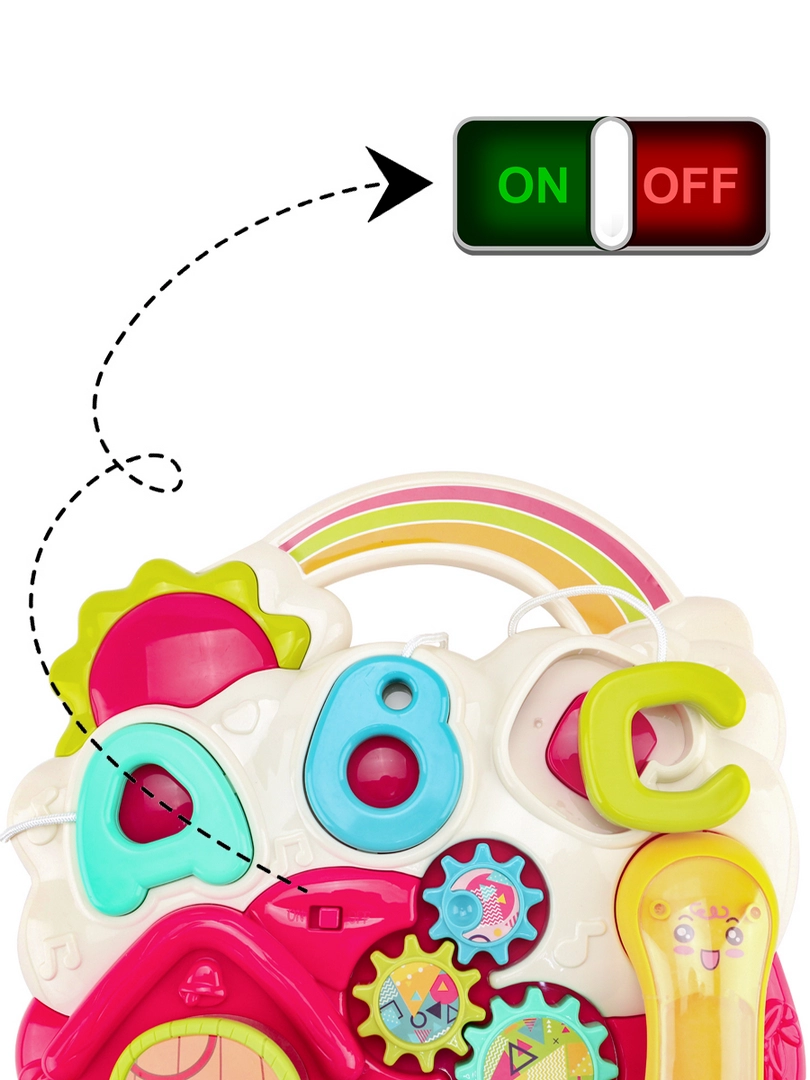 Игровой центр-каталка розовая (свет,звук)