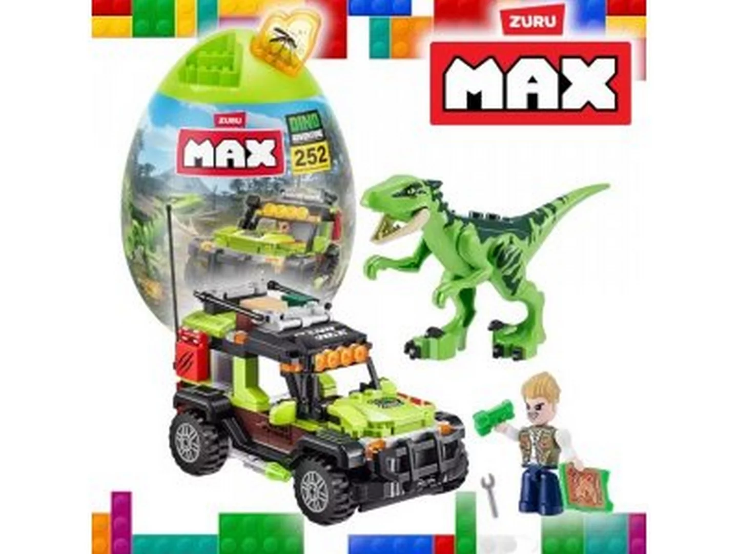 Конструктор ZURU MAX Дино-Приключения, 252 дет. 