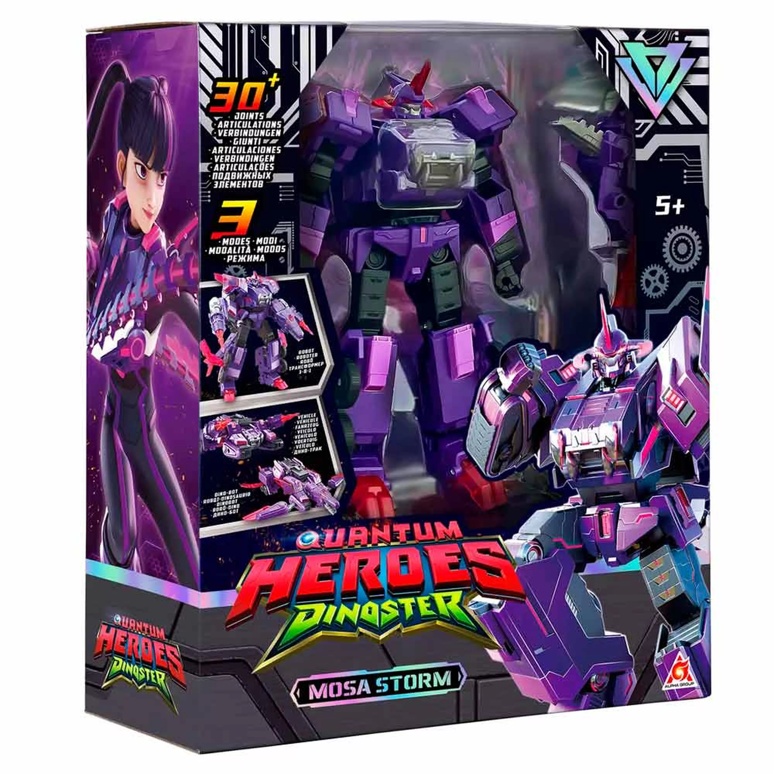 Dinoster Робот-трансформер 3-в-1 Моза Шторм