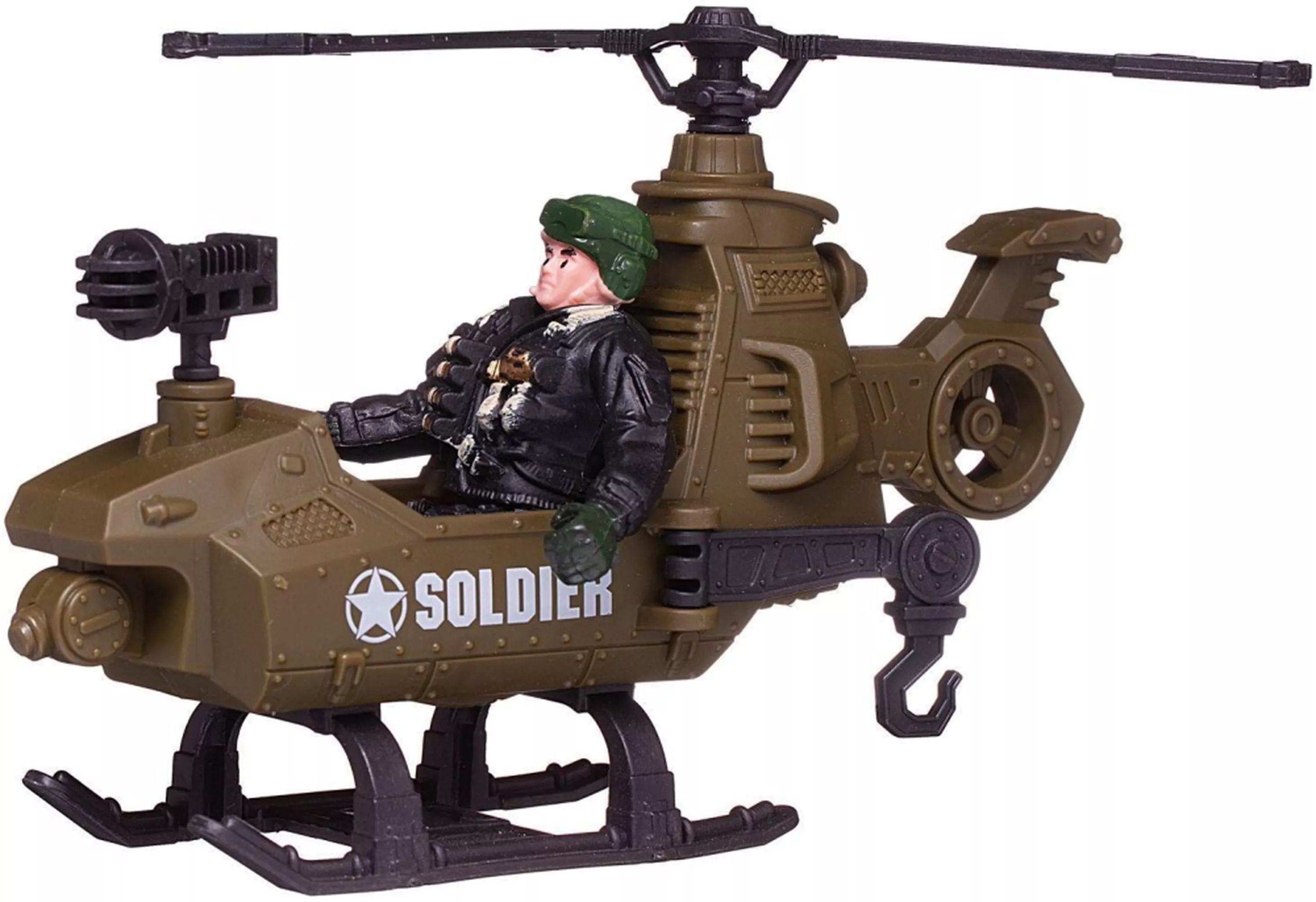 Боевая сила. Набор военной техники: патрульный катер, вертолет, мотоцикл, 3 фигурки солдата