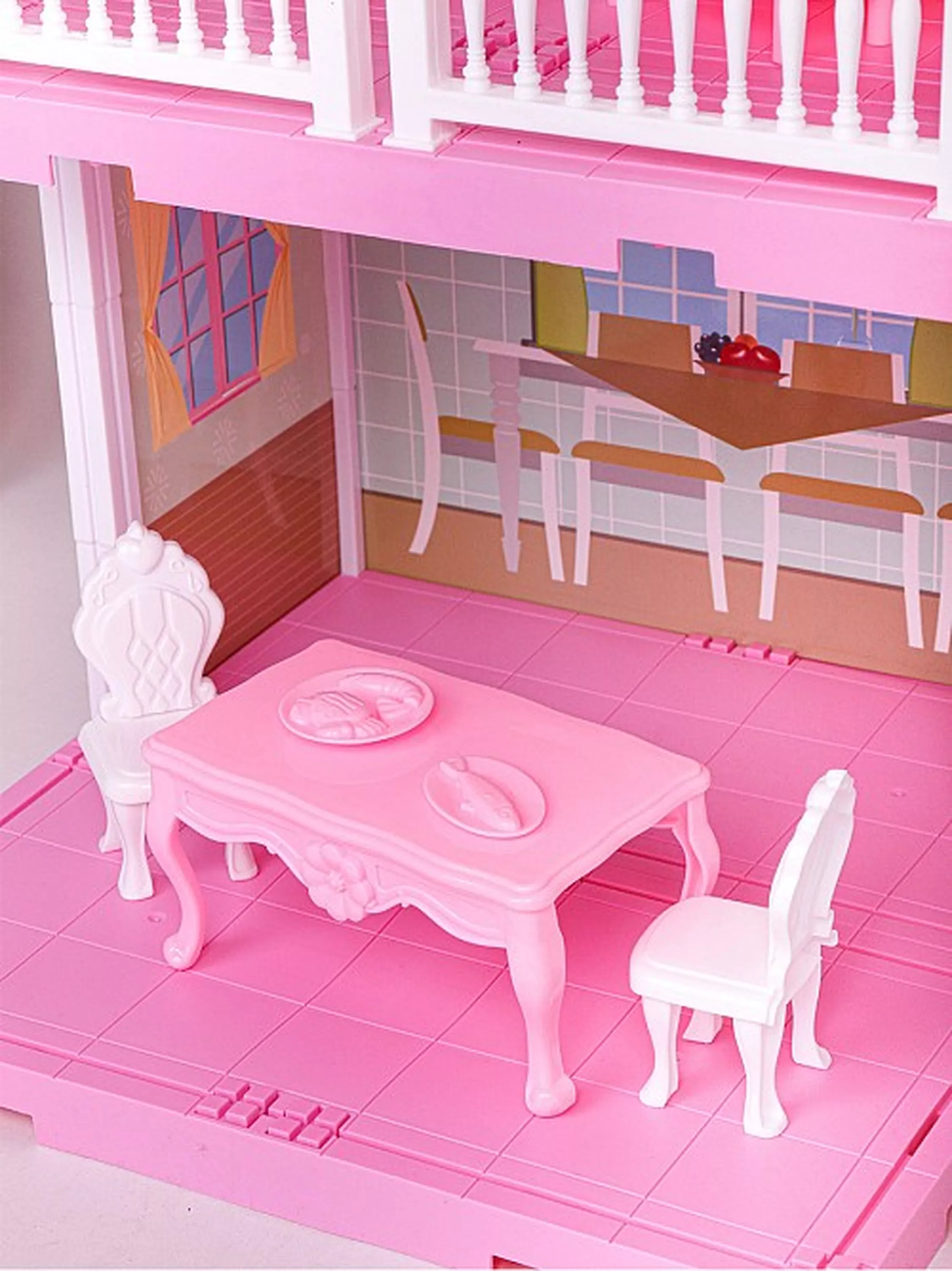 Домик для кукол «Вилла»(48*29,3*13,2см) (мебель, 1 кукла,в коробке)