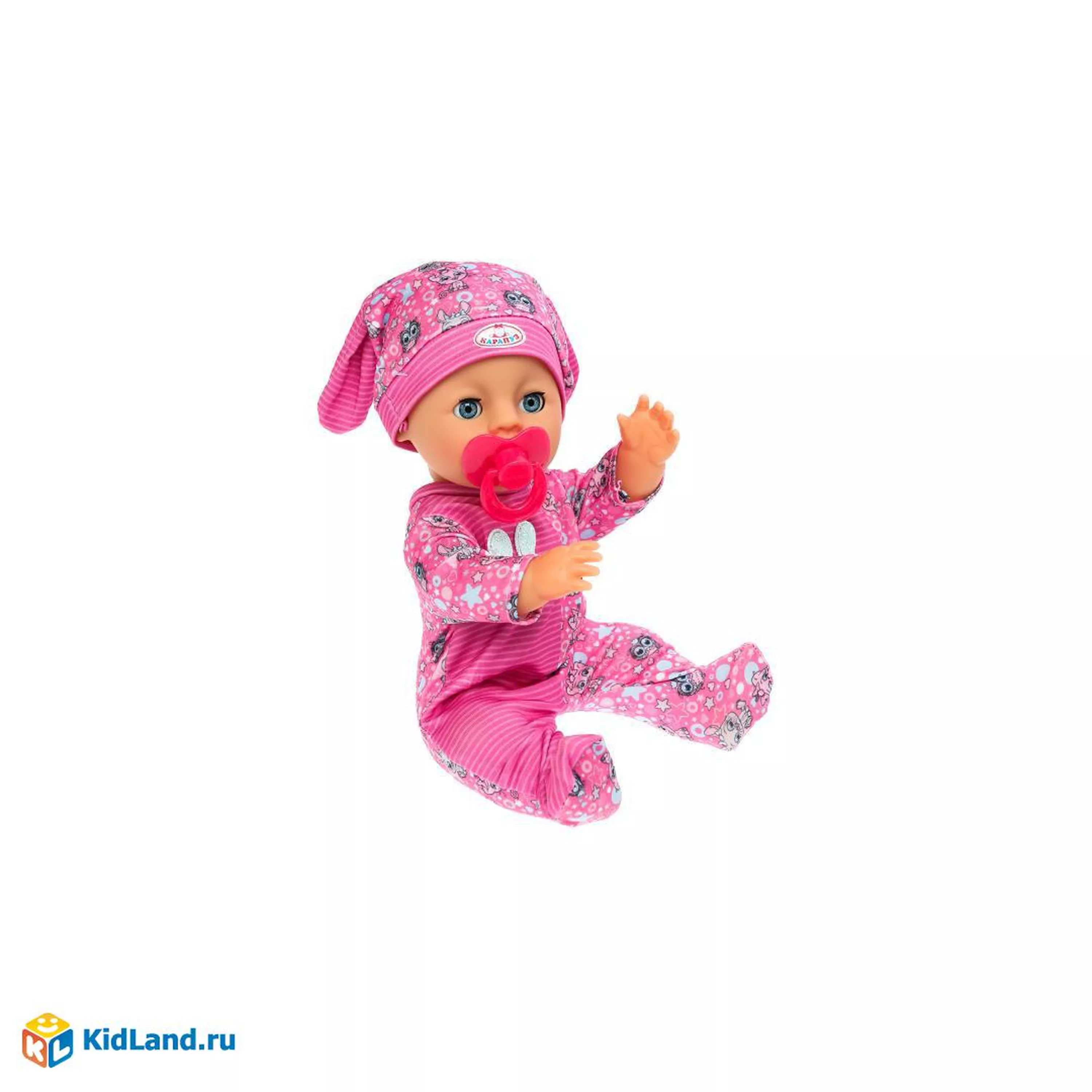 Пупс озвуч 30см, пьет, писает, закр. глазки, 4акс, 100 фраз КАРАПУЗ