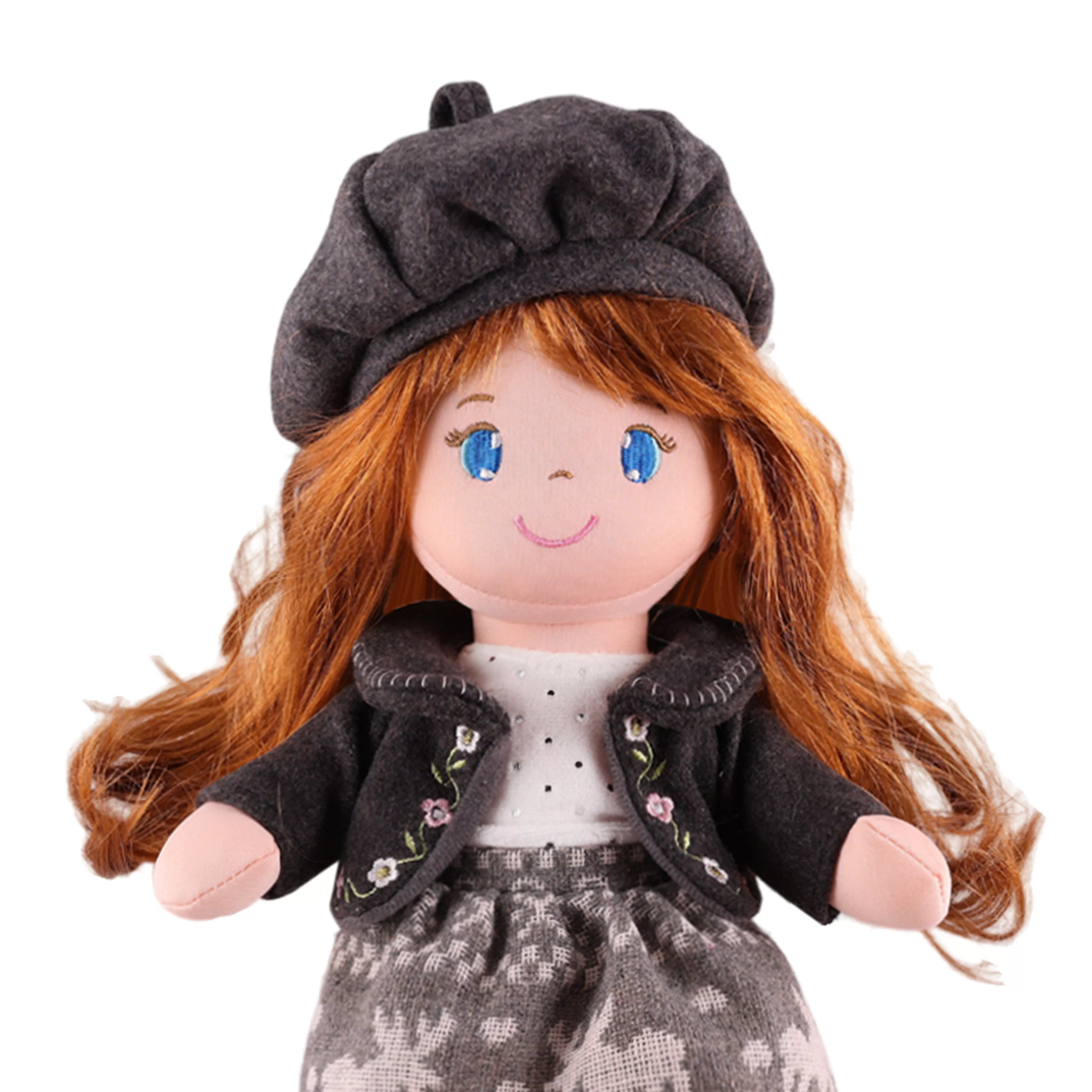 Мягкая игрушка Maxitoys,  Кукла Агата с Тёмными Волосами в Платье и Шубке, 35 см