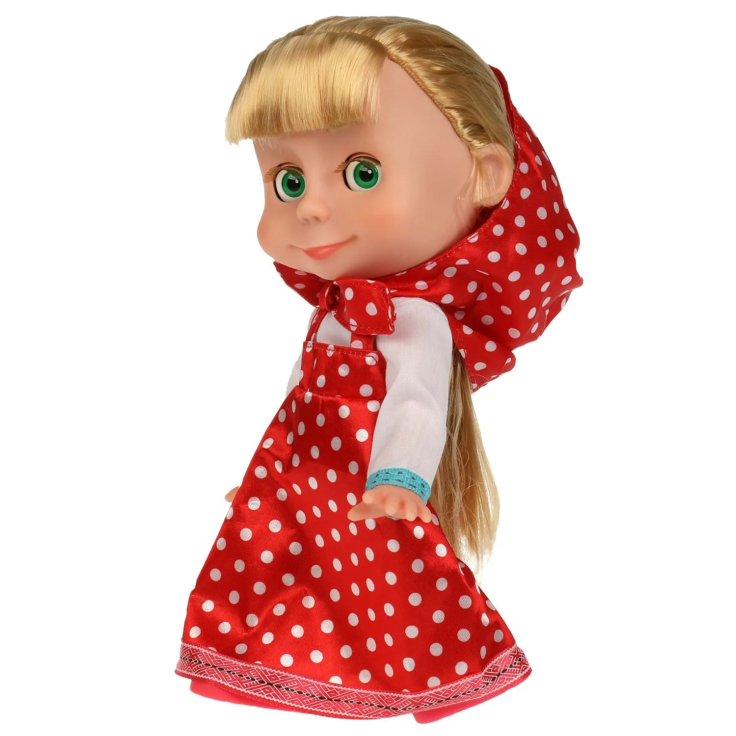 Кукла Маша и Медведь маша 25см, озвуч, платье в горошек, кор КАРАПУЗ
