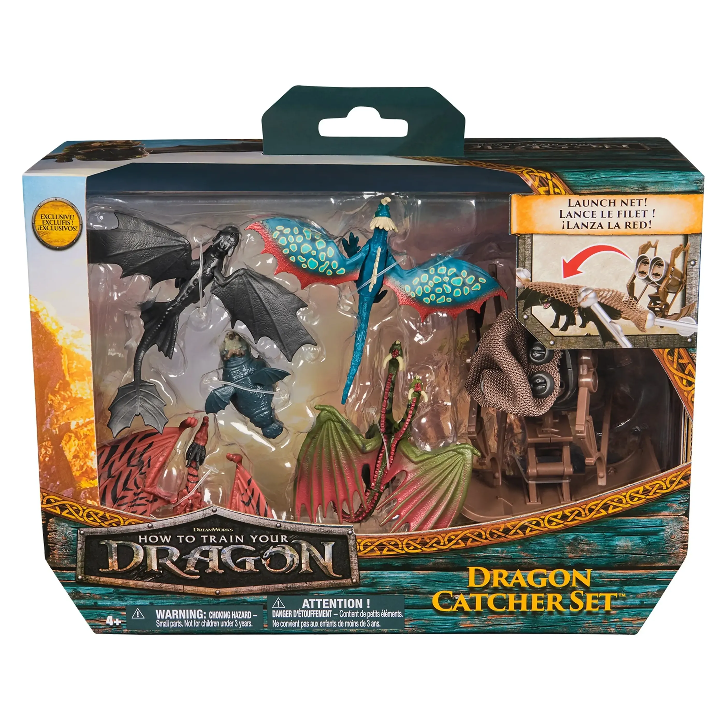 How to train your dragon.Игровой набор 5 фигурок 5см с катапультой.Как приручить дракона