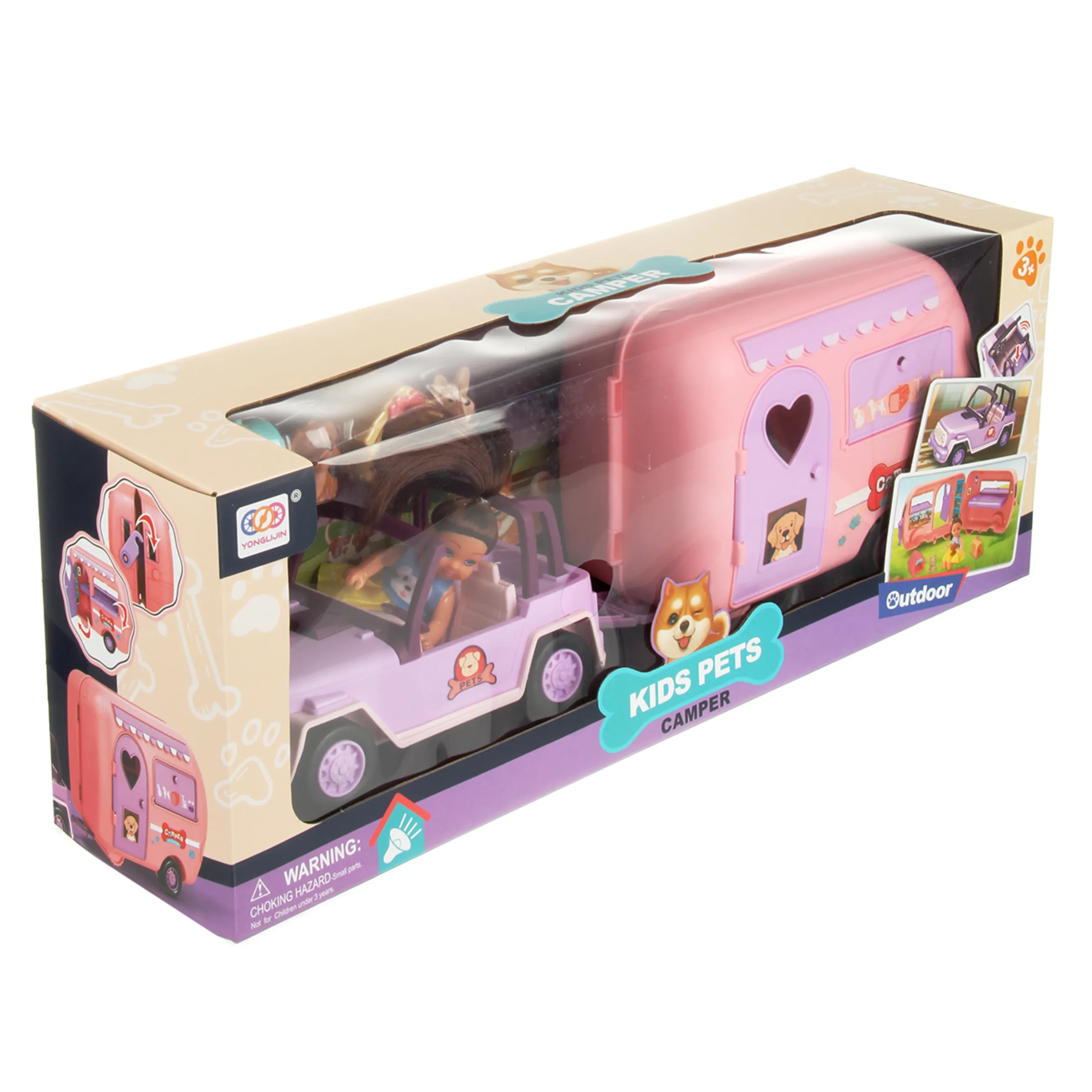 Набор кукла с автомобилем «Кемпинг» с акс., зв., 50х12,5х19 см, кор.