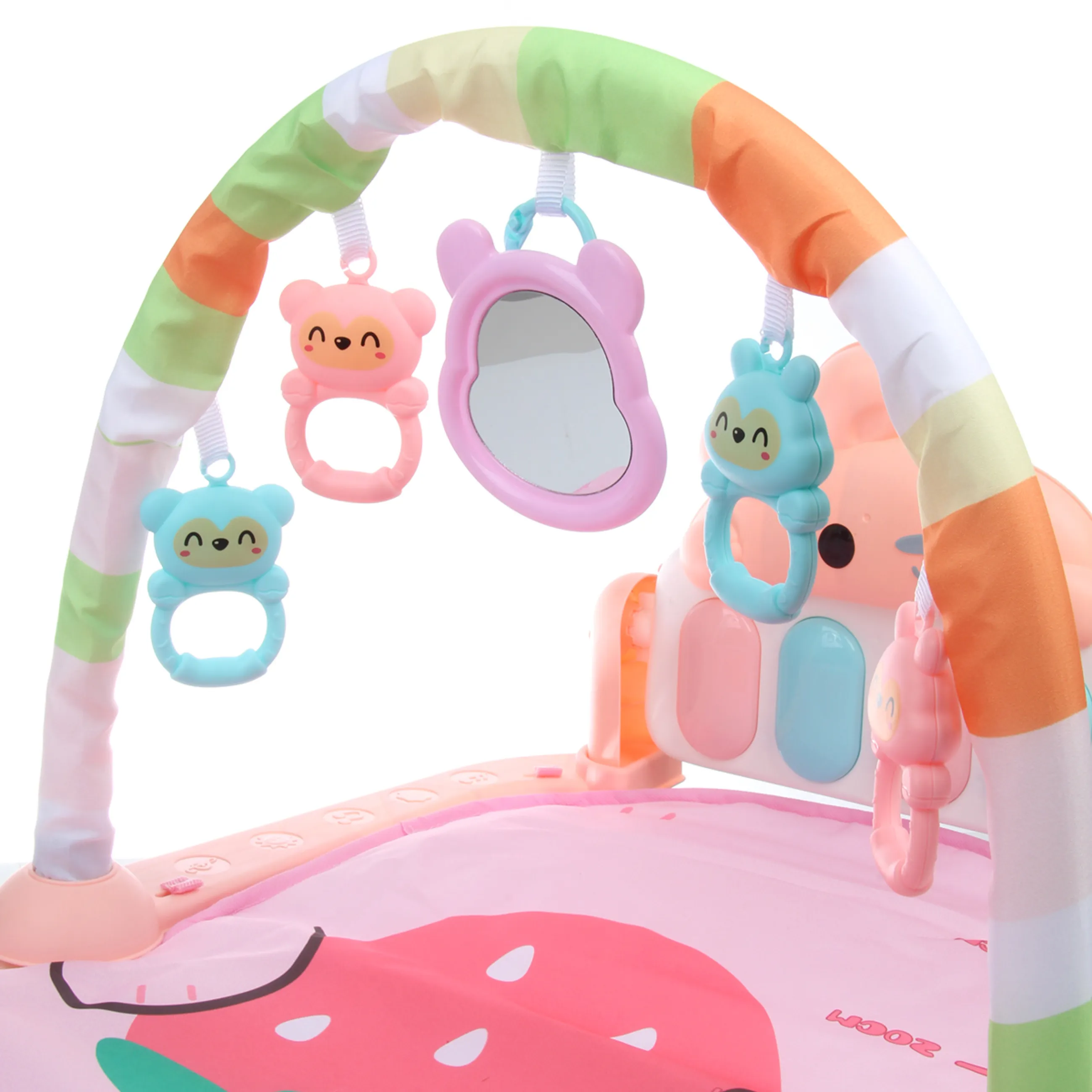 Развивающий коврик детский «Зайчик» свет, звук, 1 дуга, 5 игрушек, в 